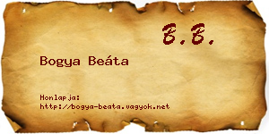 Bogya Beáta névjegykártya
