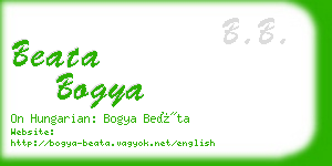 beata bogya business card